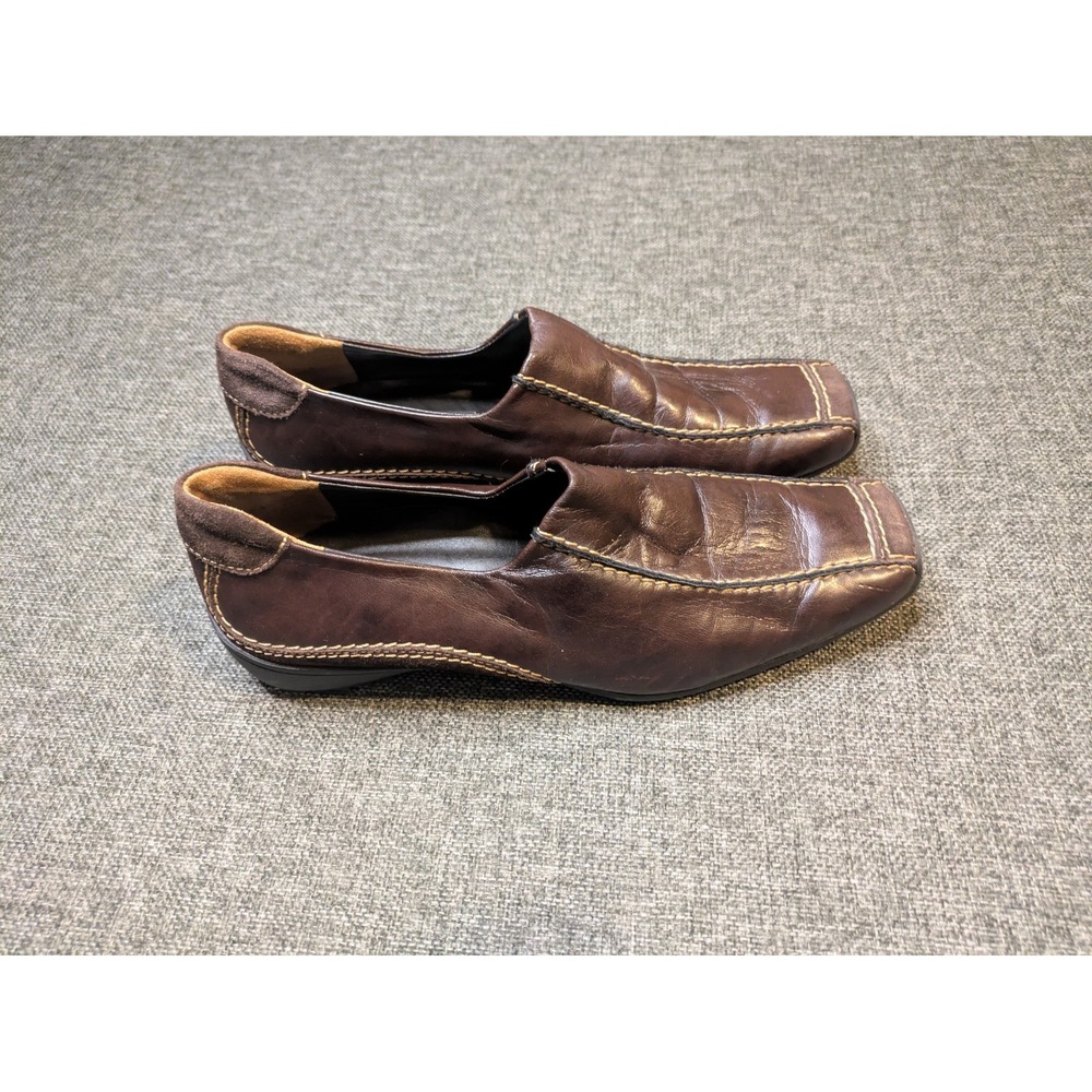 Paul Green Women's 5.5 / US 8 München Brown Leather Shoes Slip On Loafers